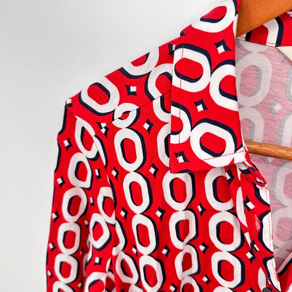 BODEN Laura Jersey Midi Shirt in Red Chain Pattern // 8 - Picture 6 of 13